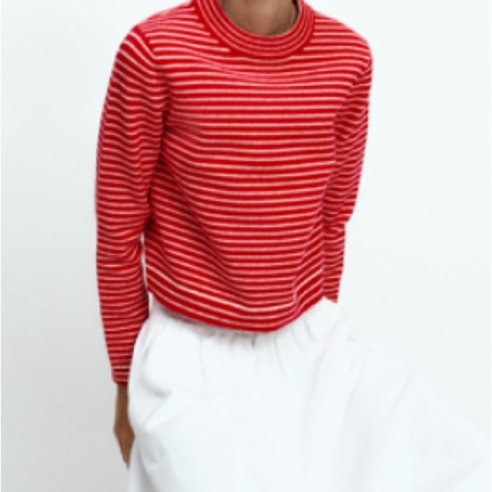 Red and White Striped Sweater